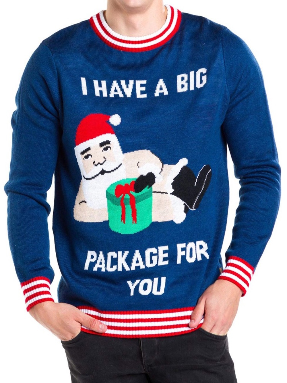 Tipsy Elves I Have A Big Package For You Acrylic Ugly Christmas Sweater Size 3XL